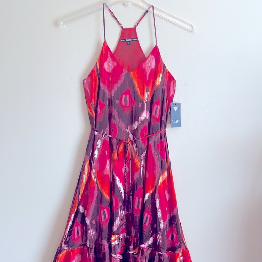 GUESS Angelica Maxi XS Satin Spaghetti Strap Dress - Picture 3 of 16